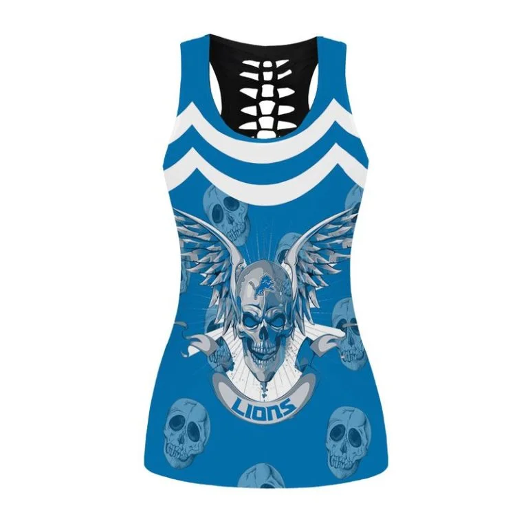 Detroit Lions Women's Hollow Out Tank Top + Legging UT61 - Image 2