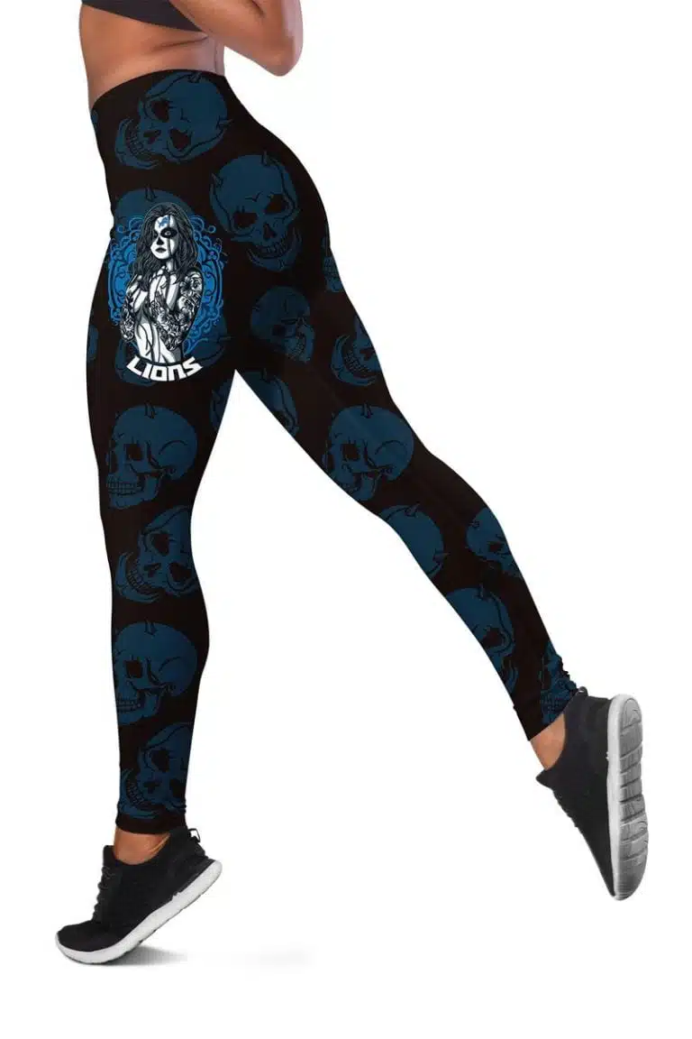 Detroit Lions Women's Hollow Out Tank Top + Legging QK31 - Image 3