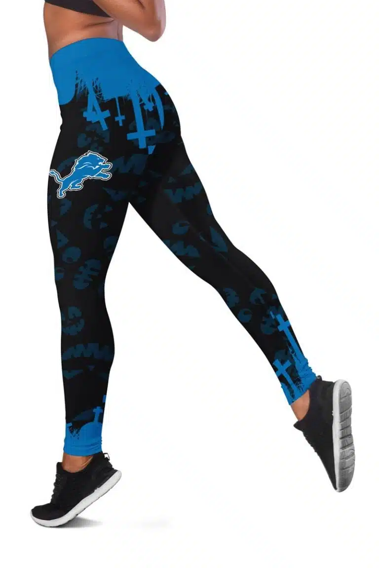 Detroit Lions Women's Hollow Out Tank Top + Legging EY83 - Image 3