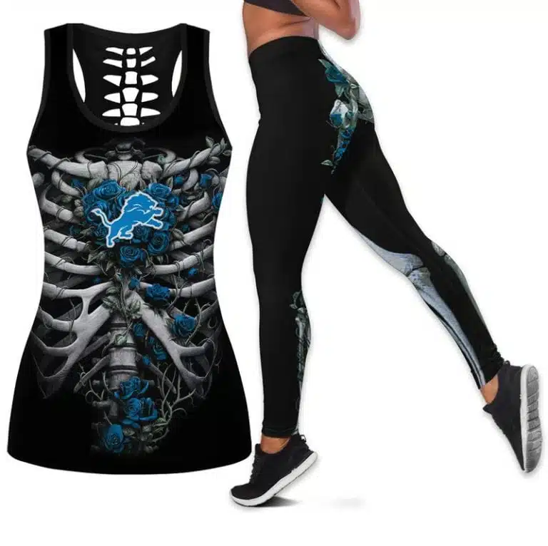 Detroit Lions Women's Hollow Out Tank Top + Legging WL87