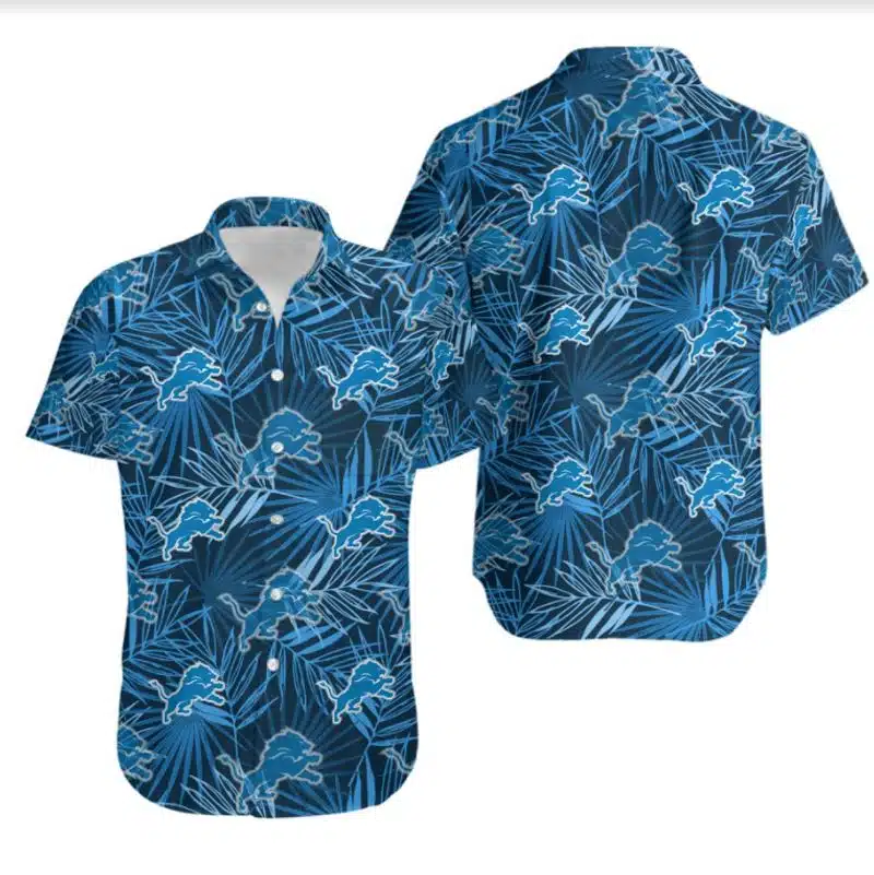 Combo Detroit Lions Button-Up Shirt & Men Shorts YW46