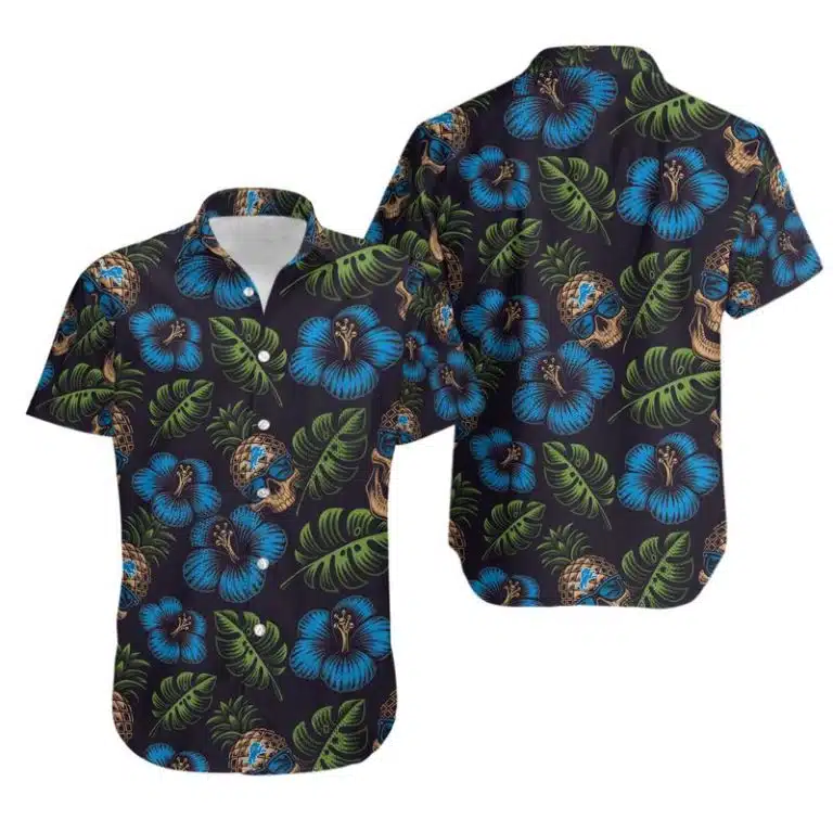 Combo Detroit Lions Button-Up Shirt & Men Shorts UR71