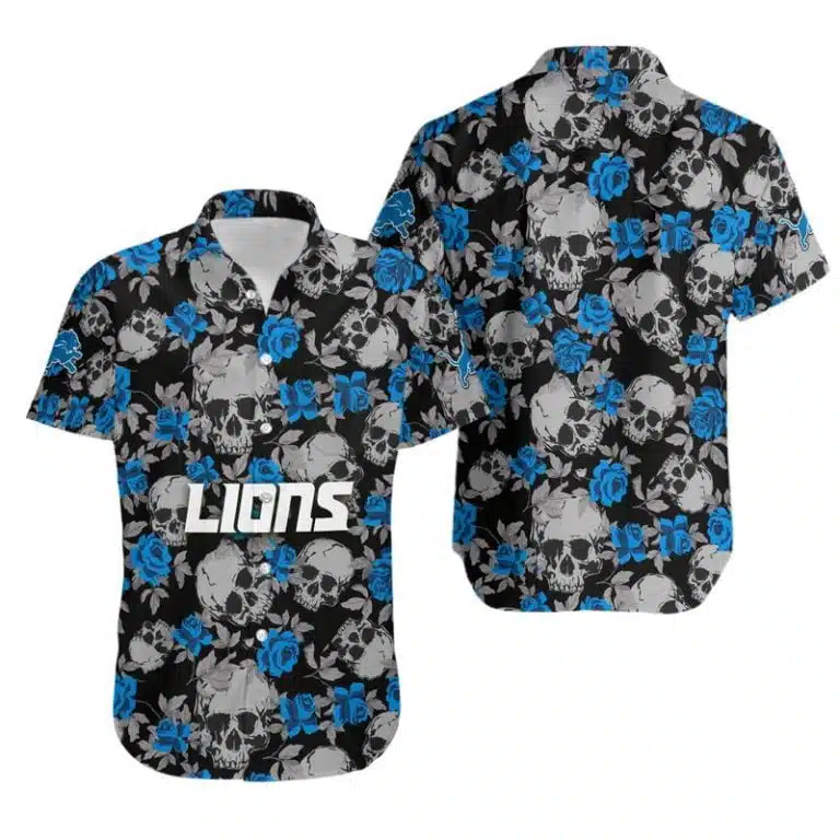 Combo Detroit Lions Button-Up Shirt & Men Shorts JD85