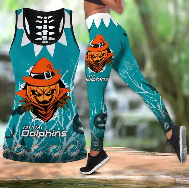 Miami Dolphins Women's Hollow Out Tank Top + Legging RL56