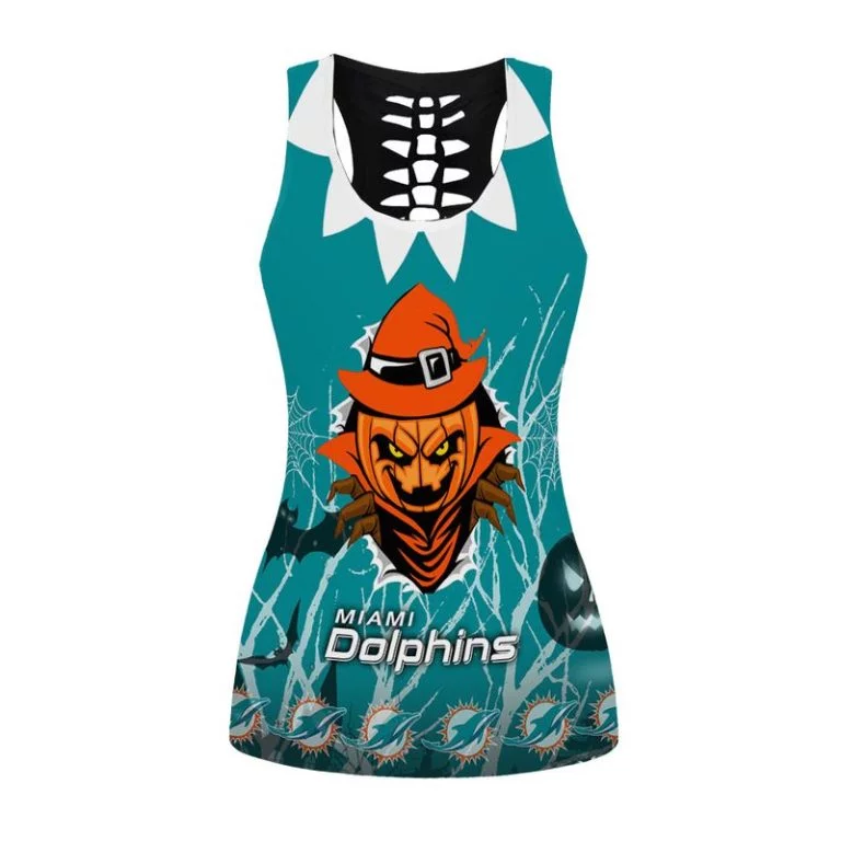 Miami Dolphins Women's Hollow Out Tank Top + Legging RL56 - Image 2