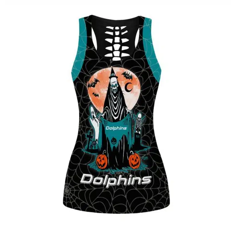 Miami Dolphins Women's Hollow Out Tank Top + Legging BN34 - Image 2