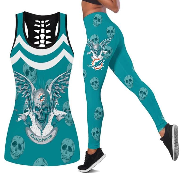 Miami Dolphins Women's Hollow Out Tank Top + Legging WI23