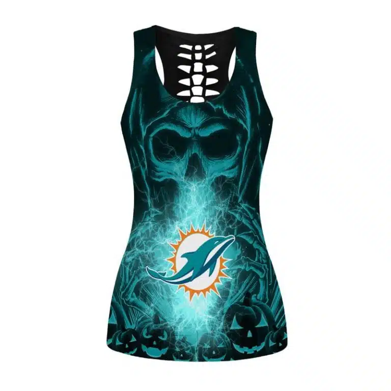 Miami Dolphins Women's Hollow Out Tank Top + Legging RL34 - Image 2
