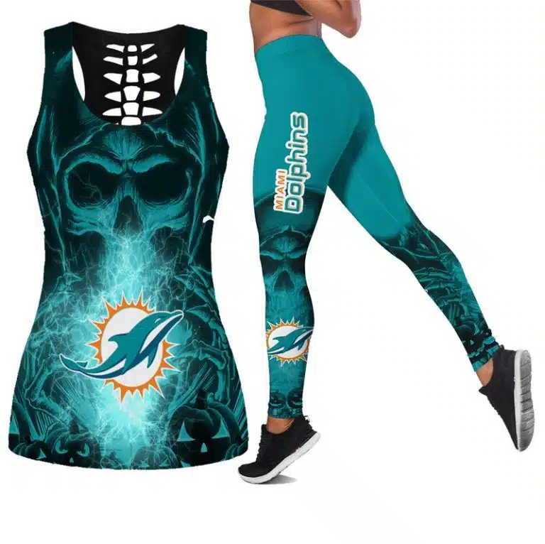 Miami Dolphins Women's Hollow Out Tank Top + Legging RL34