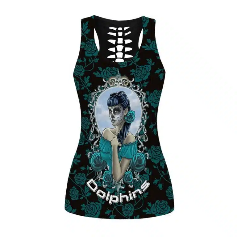 Miami Dolphins Women's Hollow Out Tank Top + Legging XH03 - Image 3