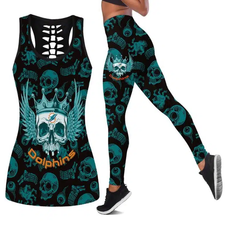 Miami Dolphins Women's Hollow Out Tank Top + Legging WL39