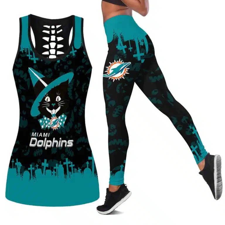 Miami Dolphins Women's Hollow Out Tank Top + Legging TP20
