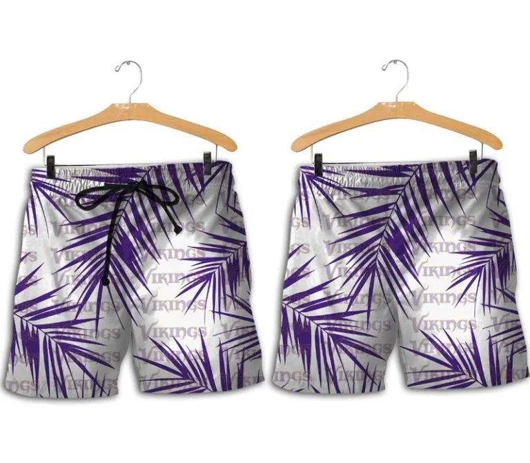 Combo Minnesota Vikings Button-Up Shirt & Men Shorts ET79 - Image 2
