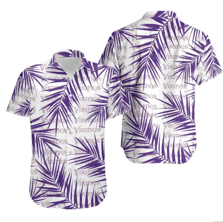 Combo Minnesota Vikings Button-Up Shirt & Men Shorts ET79
