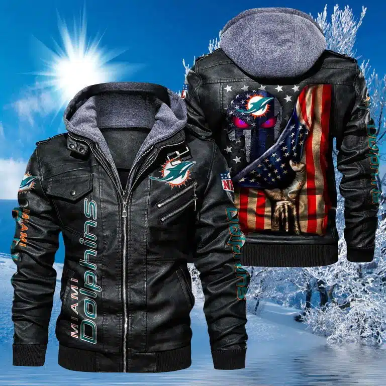 Miami Dolphins Leather Jacket UY11