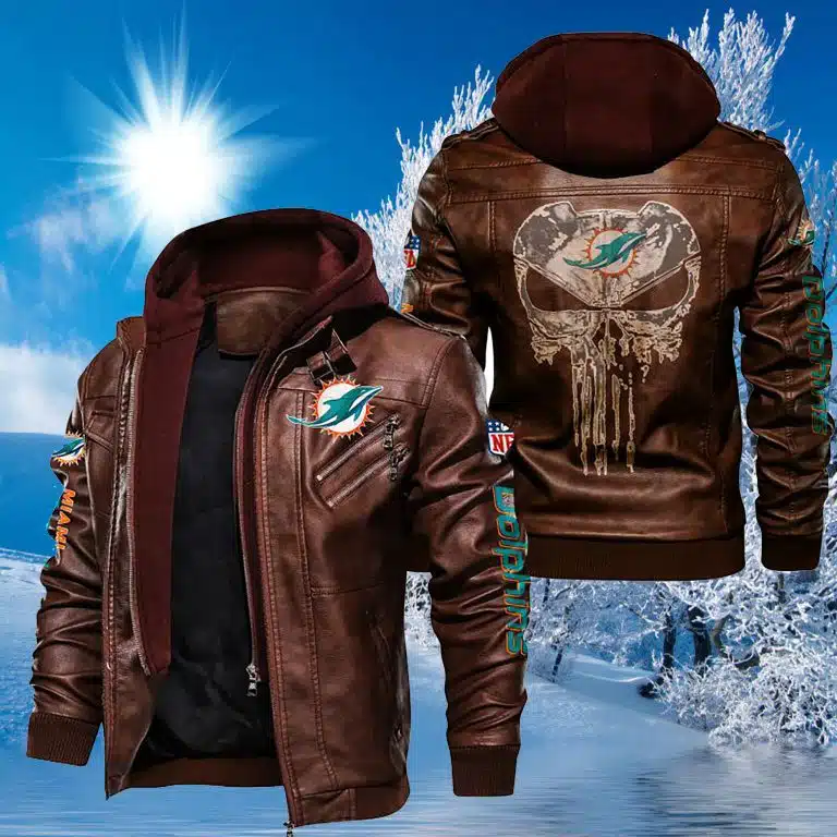 Miami Dolphins Leather Jacket KF46