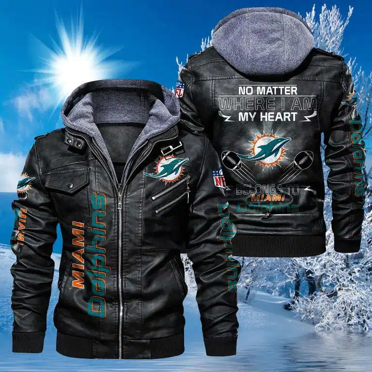 Miami Dolphins Leather Jacket OW46