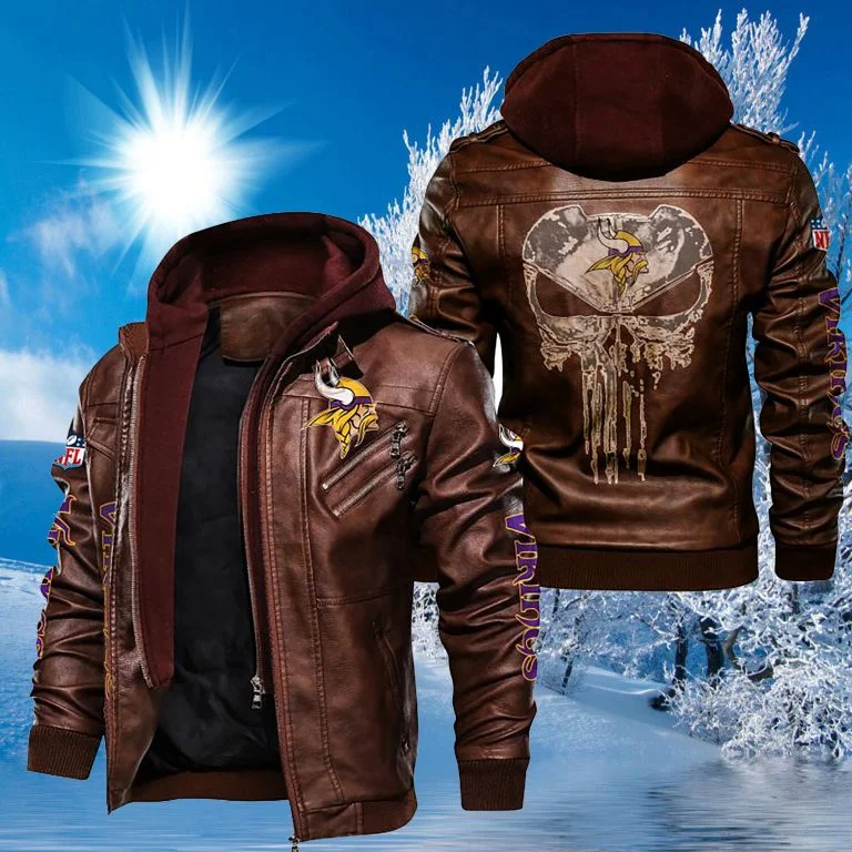 Minnesota Vikings Leather Jacket LT96 - Image 2