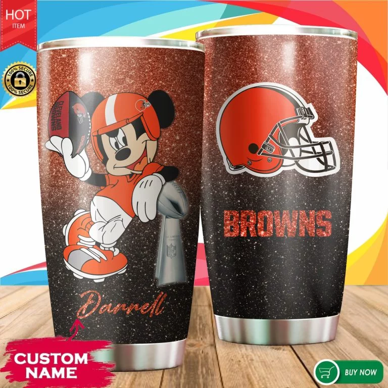 Personalized Mickey Cleveland Browns Tumbler Cup 20OZ, 30OZ