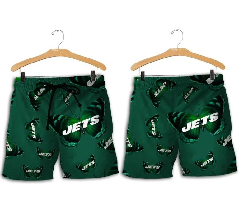 Combo New York Jets Button-Up Shirt & Men Shorts UT11 - Image 2