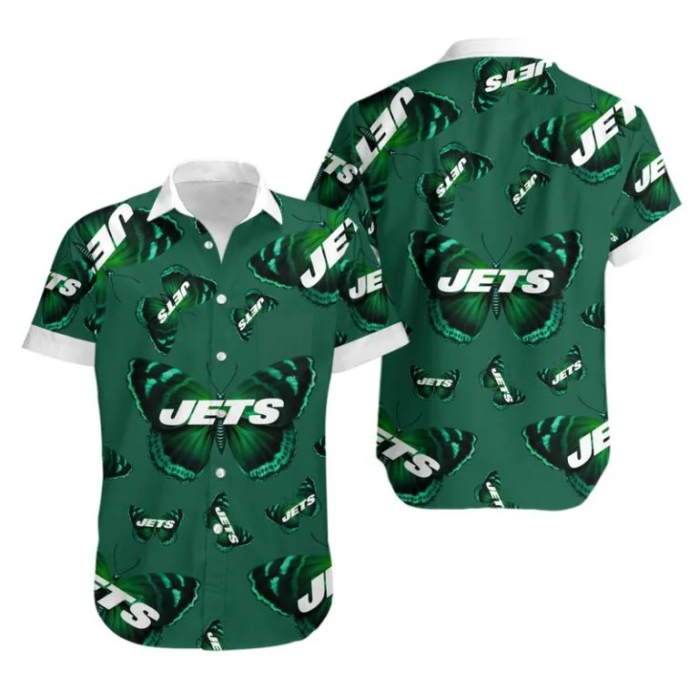 Combo New York Jets Button-Up Shirt & Men Shorts UT11