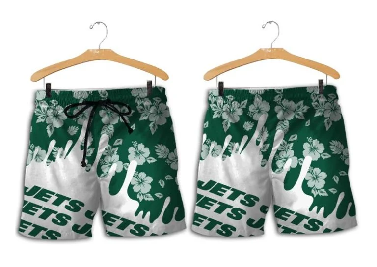 Combo New York Jets Button-Up Shirt & Men Shorts IY23 - Image 2