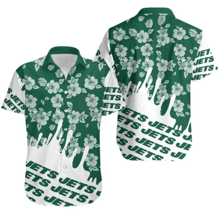 Combo New York Jets Button-Up Shirt & Men Shorts IY23