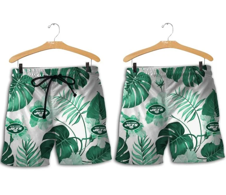 Combo New York Jets Button-Up Shirt & Men Shorts TE13 - Image 2