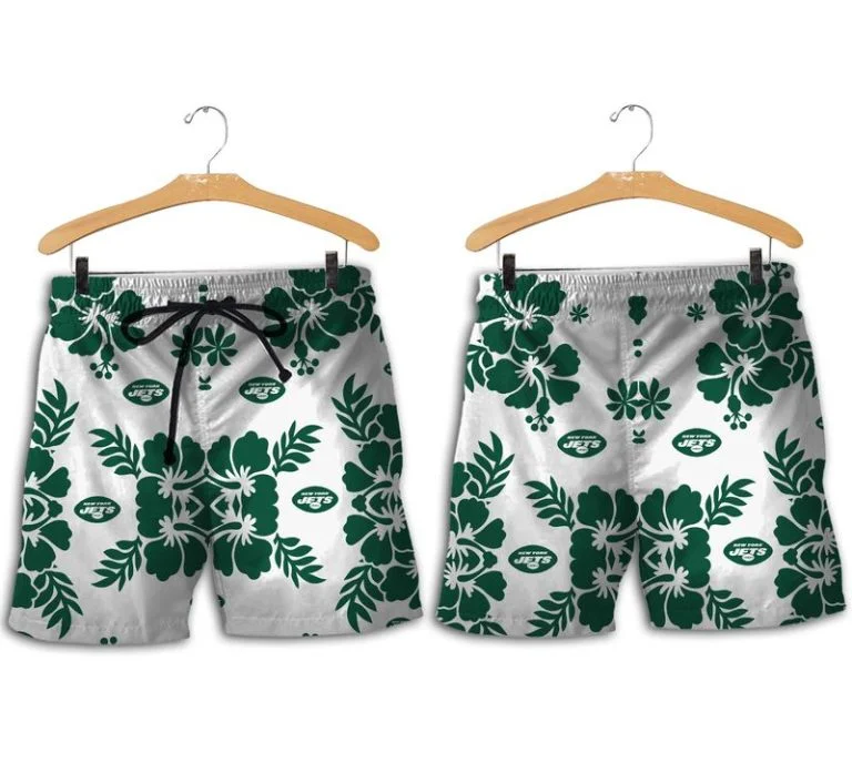 Combo New York Jets Button-Up Shirt & Men Shorts RJ48 - Image 2