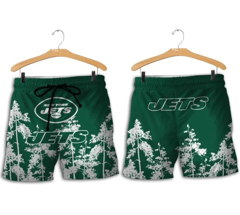 Combo New York Jets Button-Up Shirt & Men Shorts YL49 - Image 2