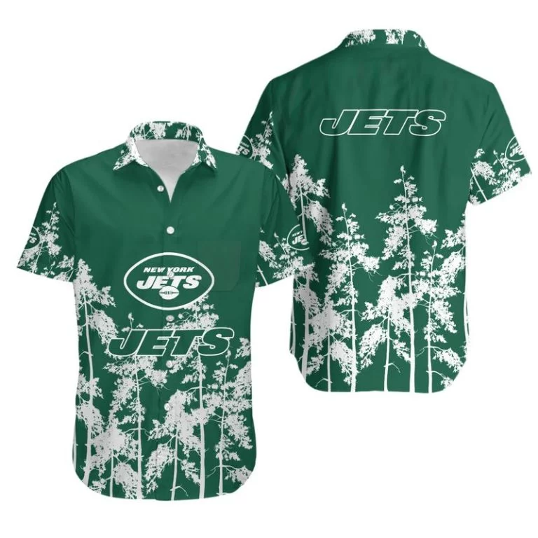 Combo New York Jets Button-Up Shirt & Men Shorts YL49