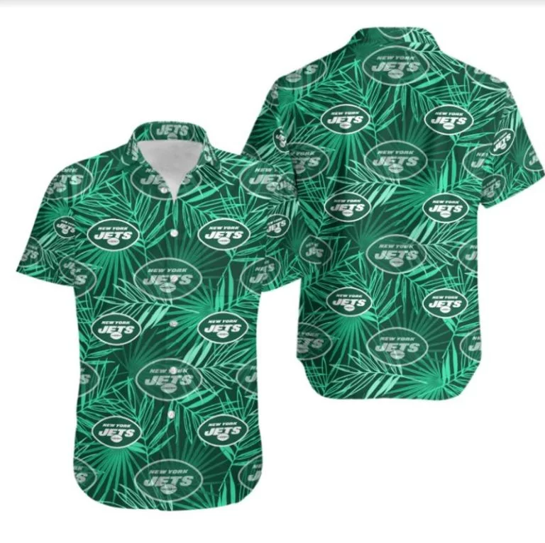 Combo New York Jets Button-Up Shirt & Men Shorts WH56