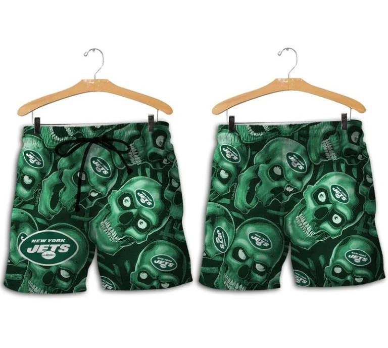 Combo New York Jets Button-Up Shirt & Men Shorts IT28 - Image 2