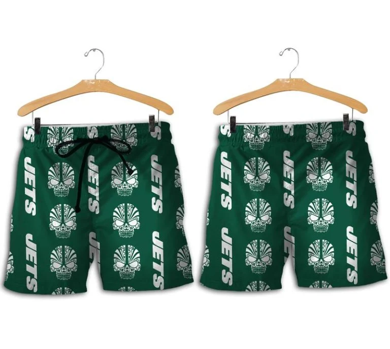 Combo New York Jets Button-Up Shirt & Men Shorts KF56 - Image 2