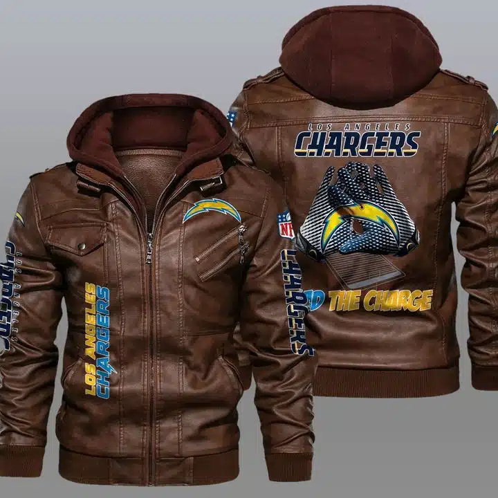 Los Angeles Chargers Leather Jacket IW34 - Image 2