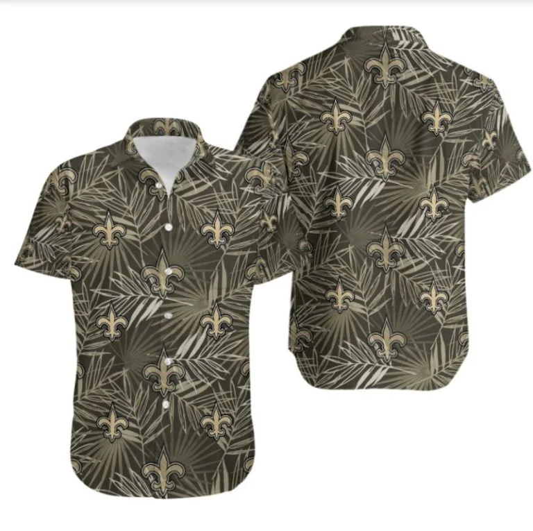 Combo New Orleans Saints Button-Up Shirt & Men Shorts IW44