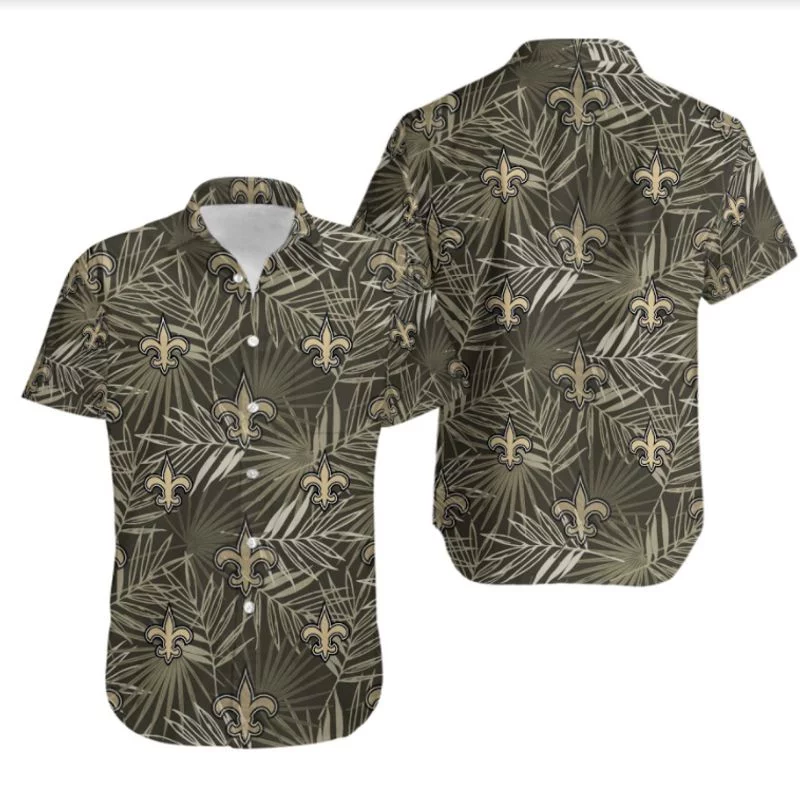 Combo New Orleans Saints Button-Up Shirt & Men Shorts IW44