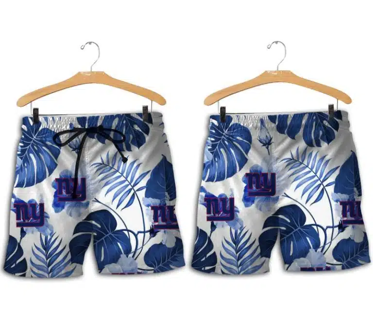 Combo New York Giants Button-Up Shirt & Men Shorts RY74 - Image 2