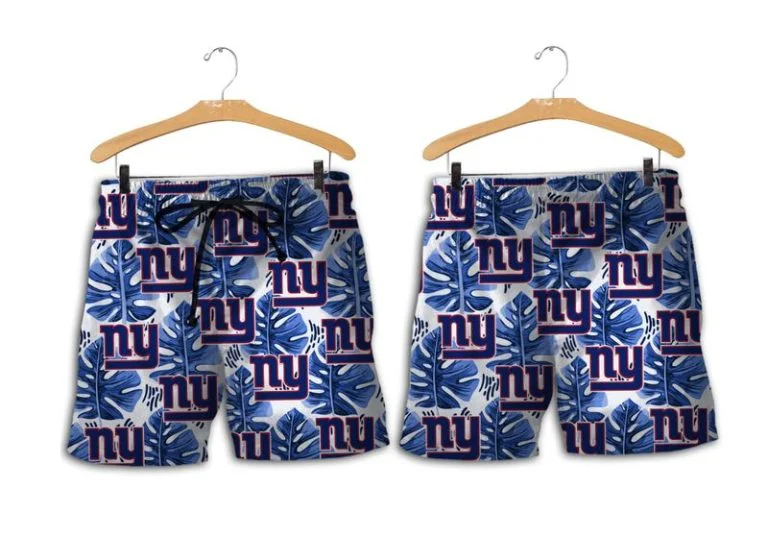 Combo New York Giants Button-Up Shirt & Men Shorts TJ74 - Image 2