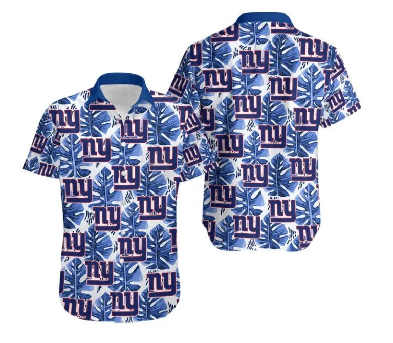 Combo New York Giants Button-Up Shirt & Men Shorts TJ74