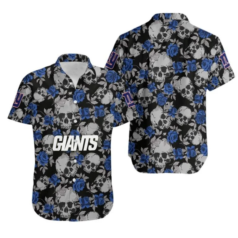 Combo New York Giants Button-Up Shirt & Men Shorts RJ57