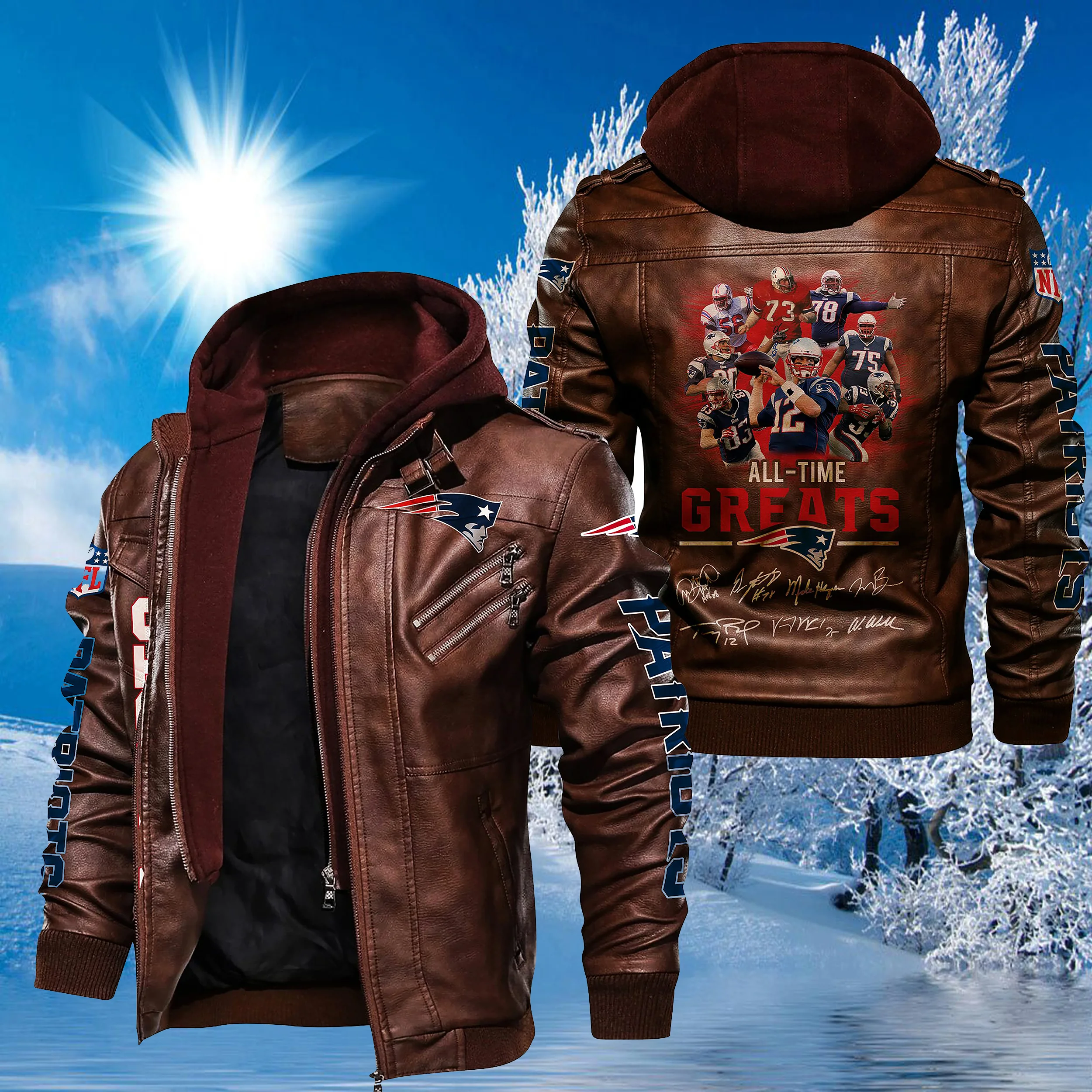 New England Patriots Leather Jacket XG13 - Image 2