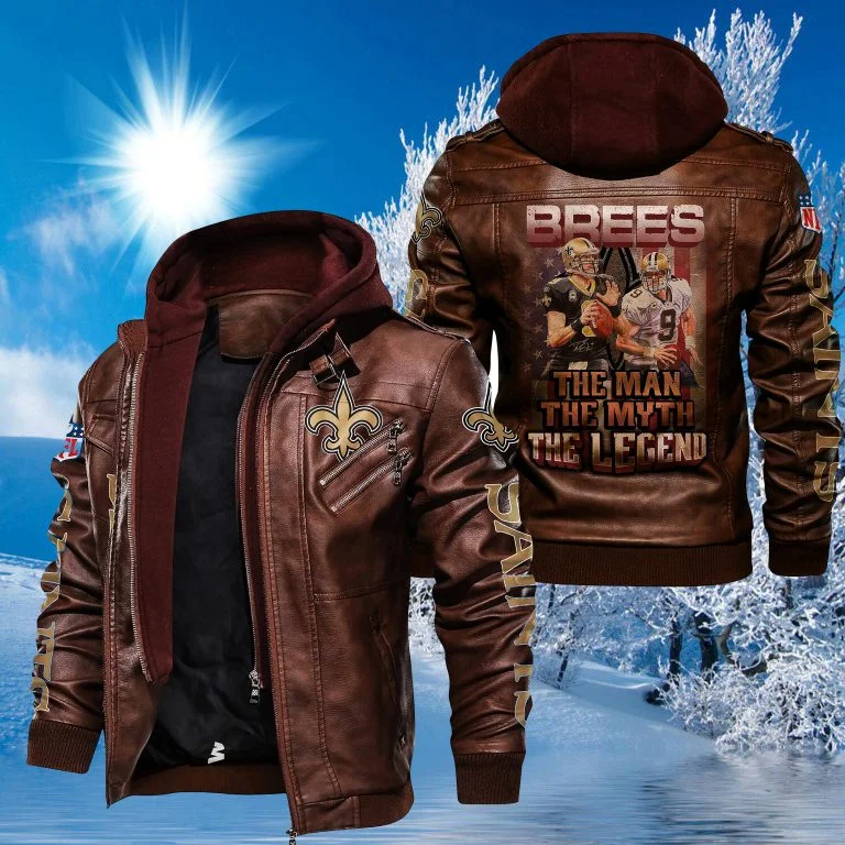 New Orleans Saints Leather Jacket EO56 - Image 2