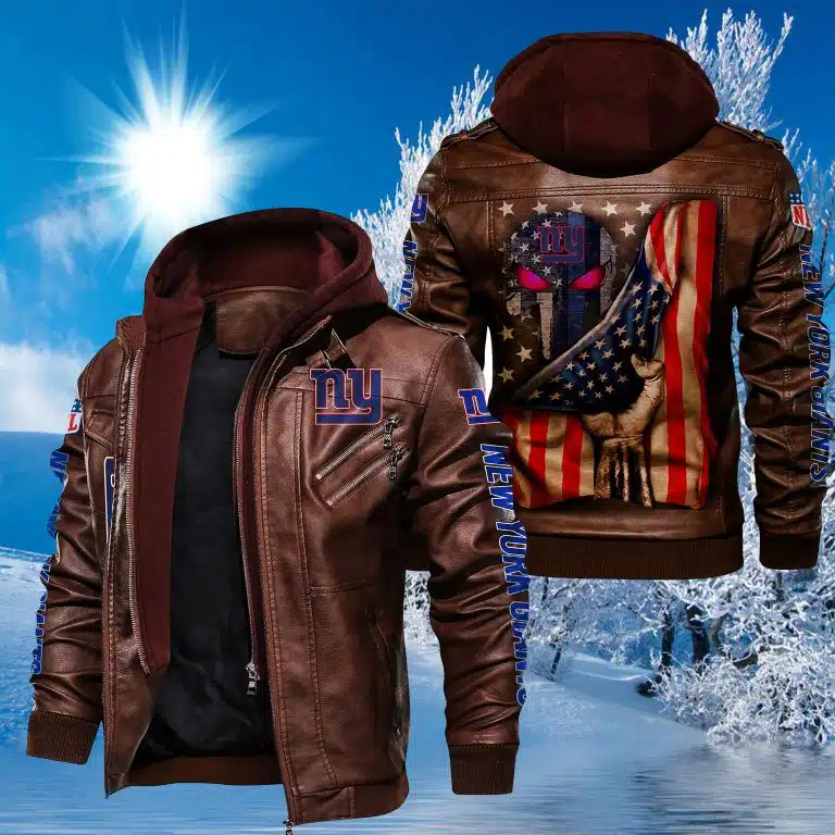New York Giants Leather Jacket JT67 - Image 2