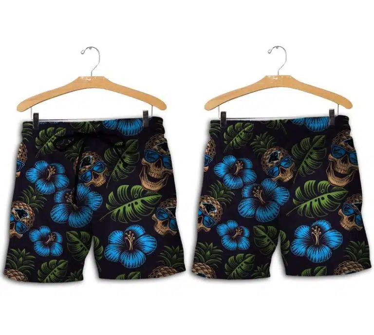 Combo Carolina Panthers Button-Up Shirt & Men Shorts JR11 - Image 2