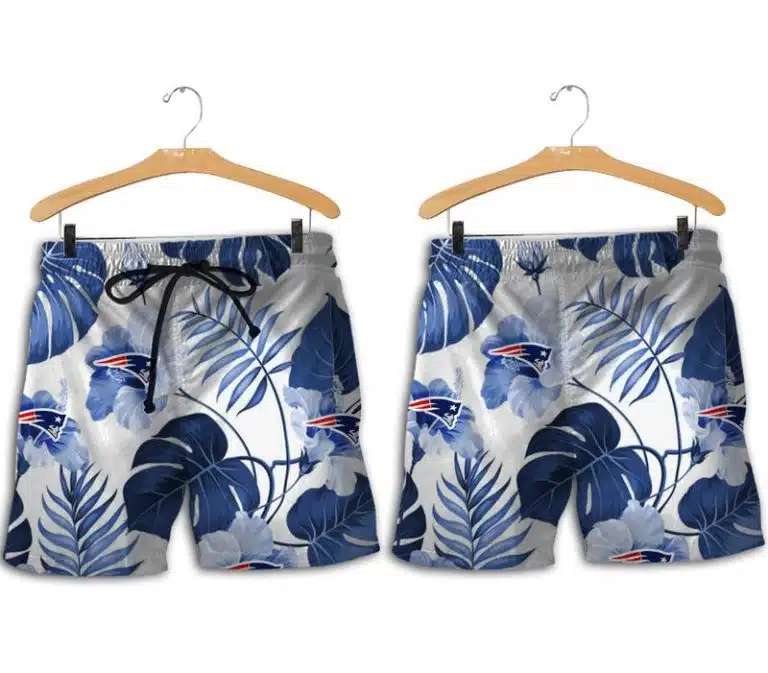 Combo New England Patriots Button-Up Shirt & Men Shorts LR85 - Image 2