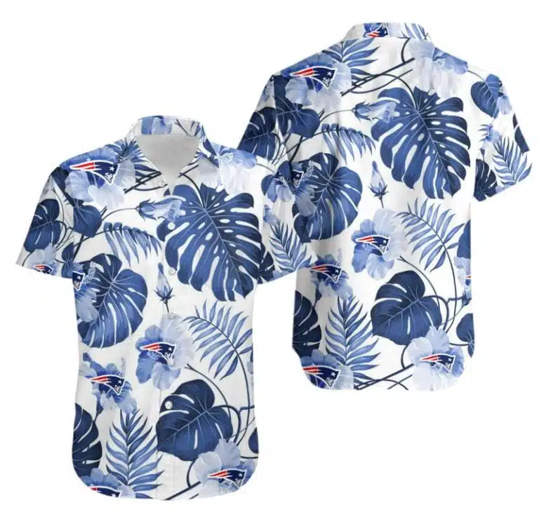 Combo New England Patriots Button-Up Shirt & Men Shorts LR85