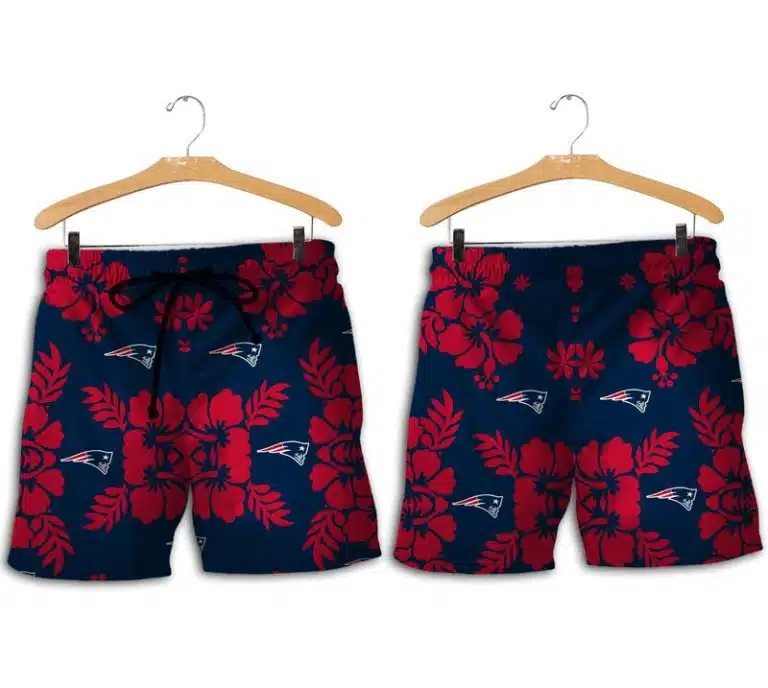 Combo New England Patriots Button-Up Shirt & Men Shorts AH52 - Image 2