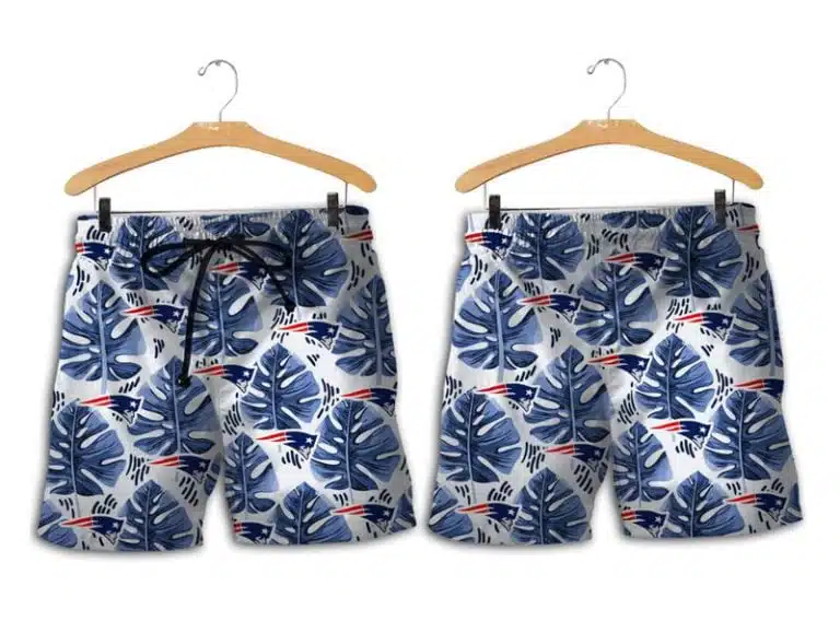 Combo New England Patriots Button-Up Shirt & Men Shorts XJ43 - Image 2