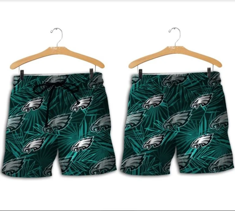 Combo Philadelphia Eagles Button-Up Shirt & Men Shorts US34 - Image 2